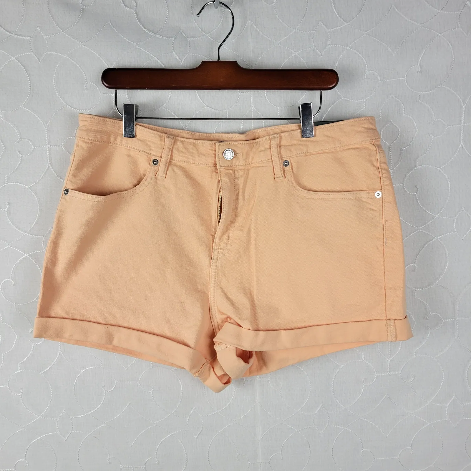 Wild Fable Womens Short Size 14 Peach Pink High-Rise Rolled Cuff Jean Short NEW - Image 12
