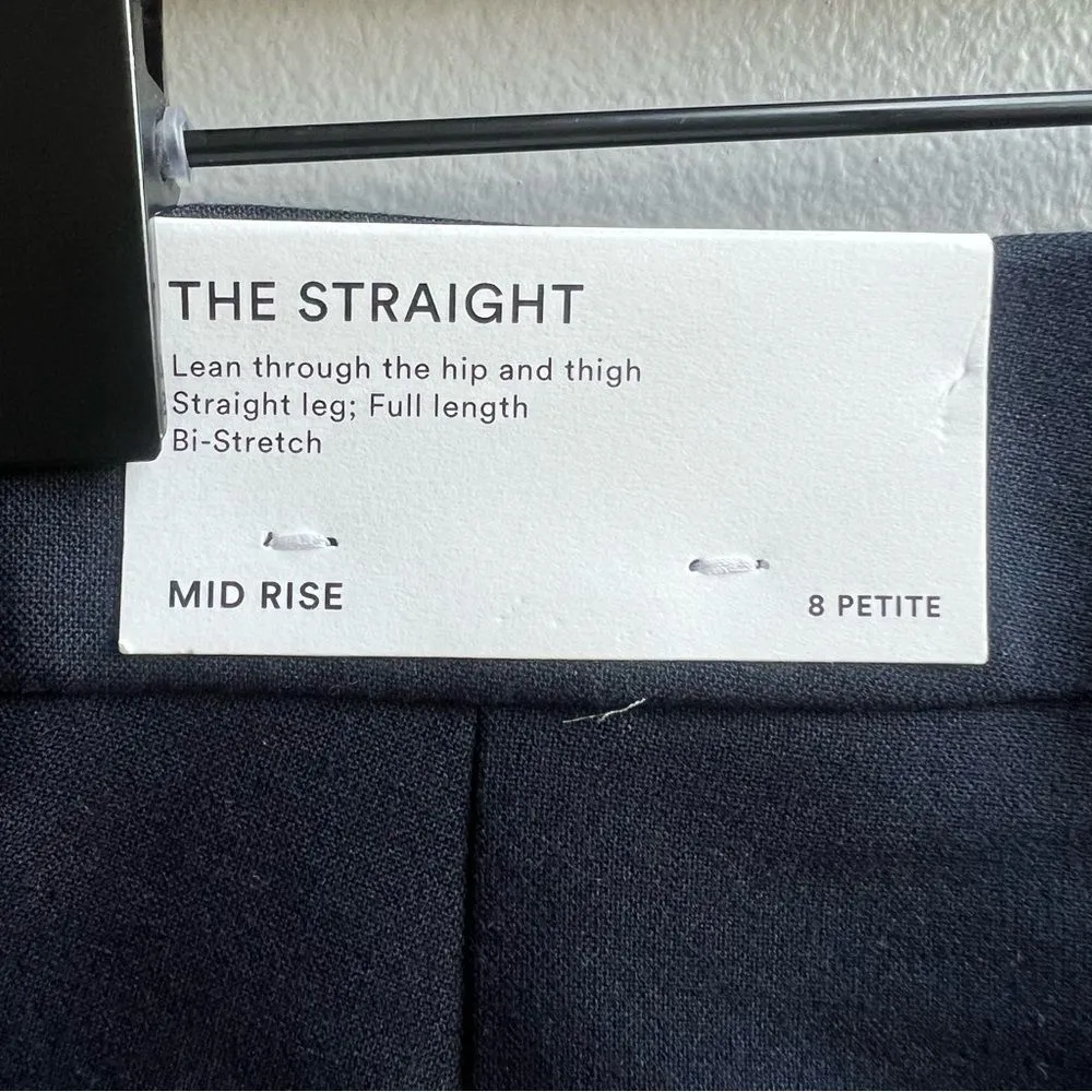 Ann Taylor NWT The Straight Mid Rise Pants Classic Deep Navy Sky Size 8 Petite - Image 7