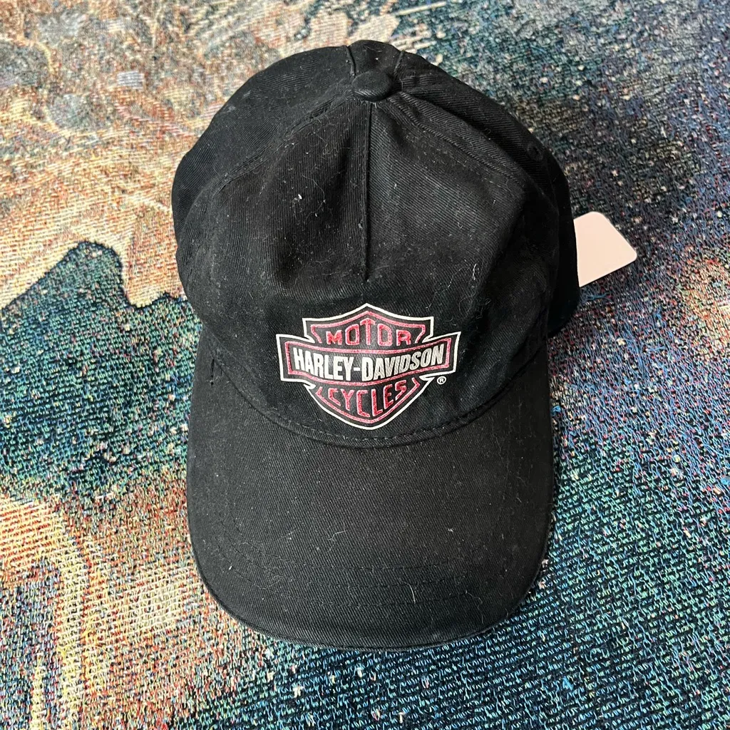 Harley‑Davidson Women’s Black & Pink Adjustable Hat Velcro Strapped Streetwear - Image 2