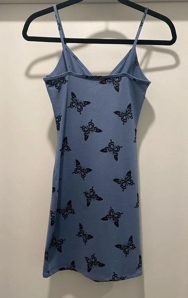 NWOT Wild Fable Blue & Black Butterfly Print Bodycon Mini Dress - XS - Image 8