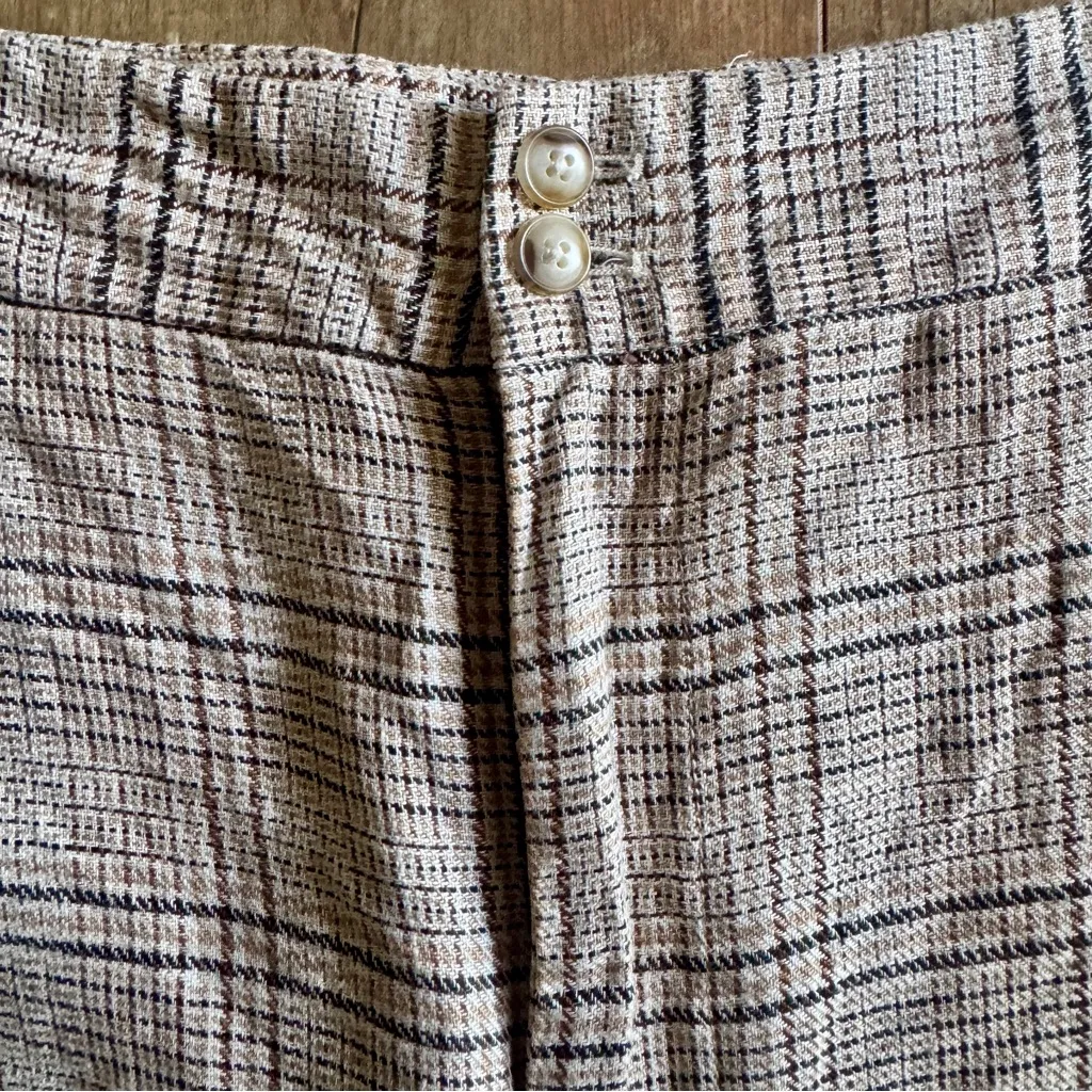 Madewell Linen Clean High Rise Shorts in Plaid 5” Inseam Size 14 - Image 7