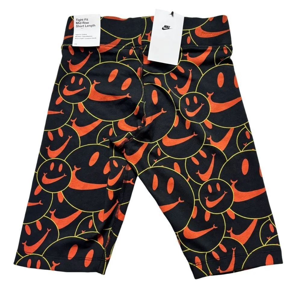 Nike Sportswear Essential Happy Face Print Mid Rise Bike Shorts - Image 6