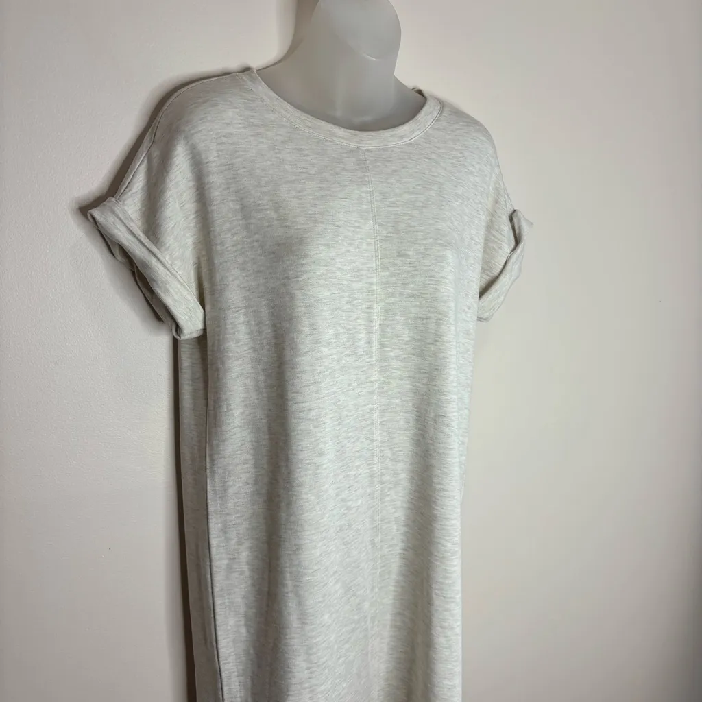 Lou & Grey size small NWT t shirt dress short sleeve beige tan cream casual - Image 2