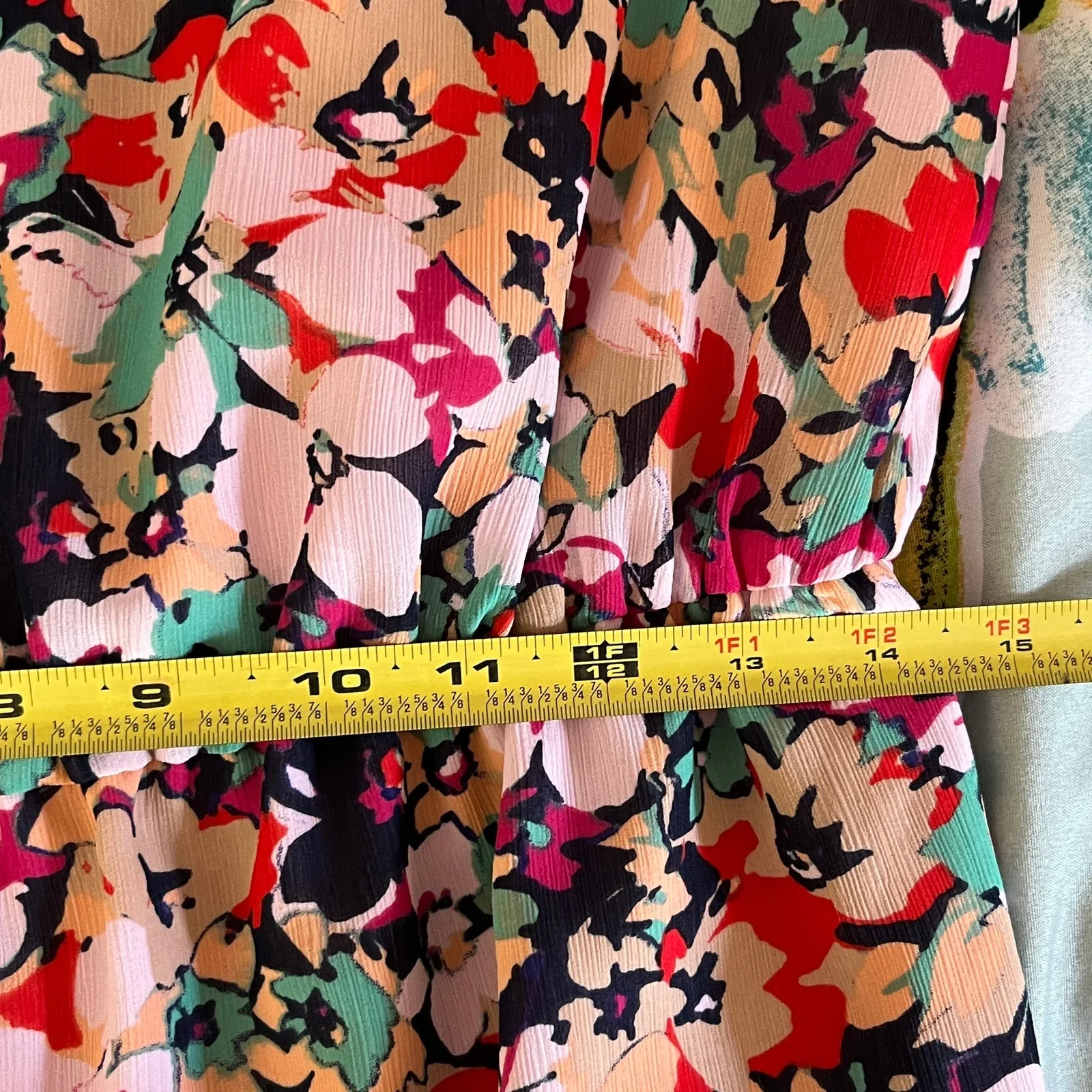 J.Crew Women's Floral Chiffon Ruffle Neck Peplum Short Sleeve Blouse Small Pink - Image 6