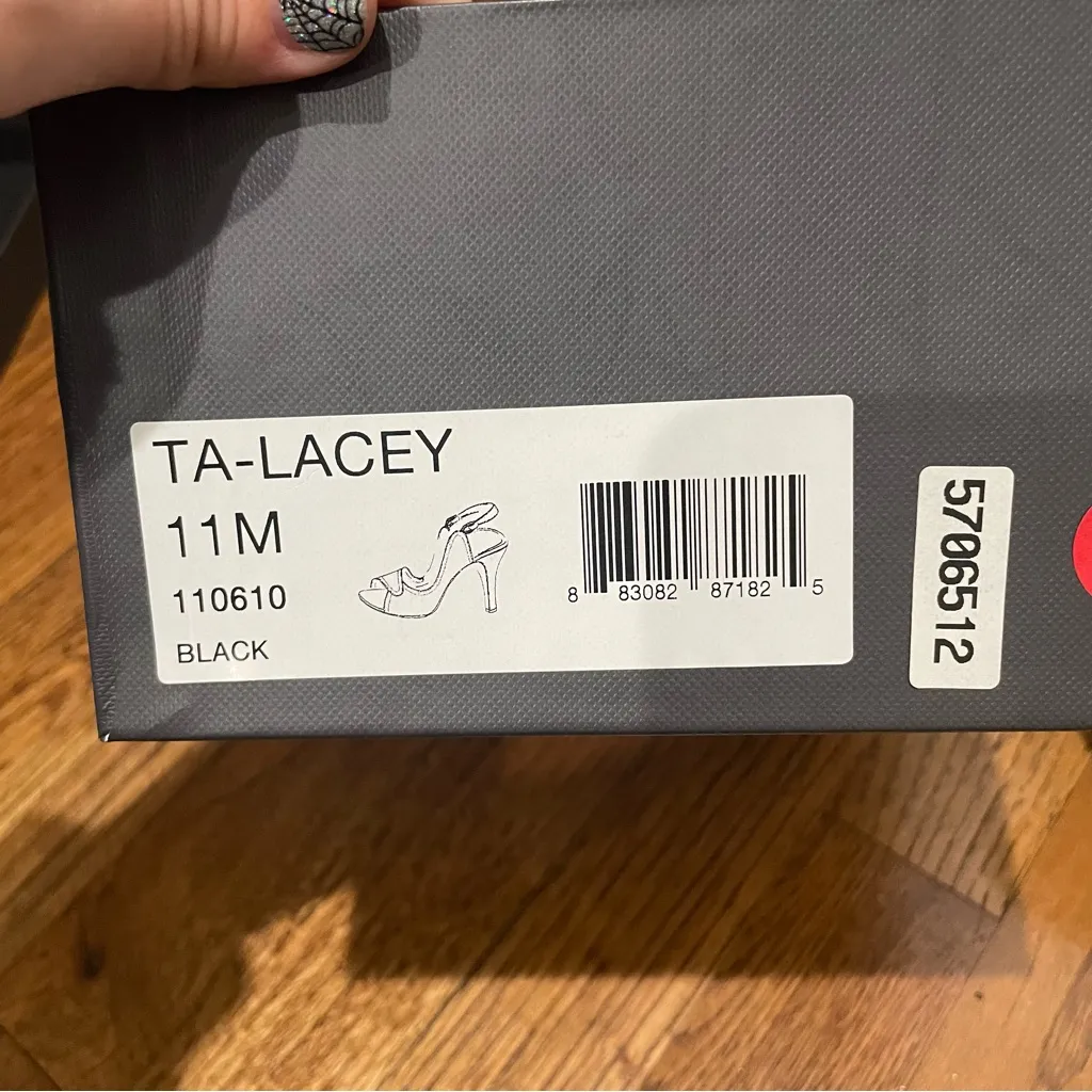 Tahari Lacey Slingback Peep Toe Stiletto Heel Pumps Black Women Size 11M - Image 10