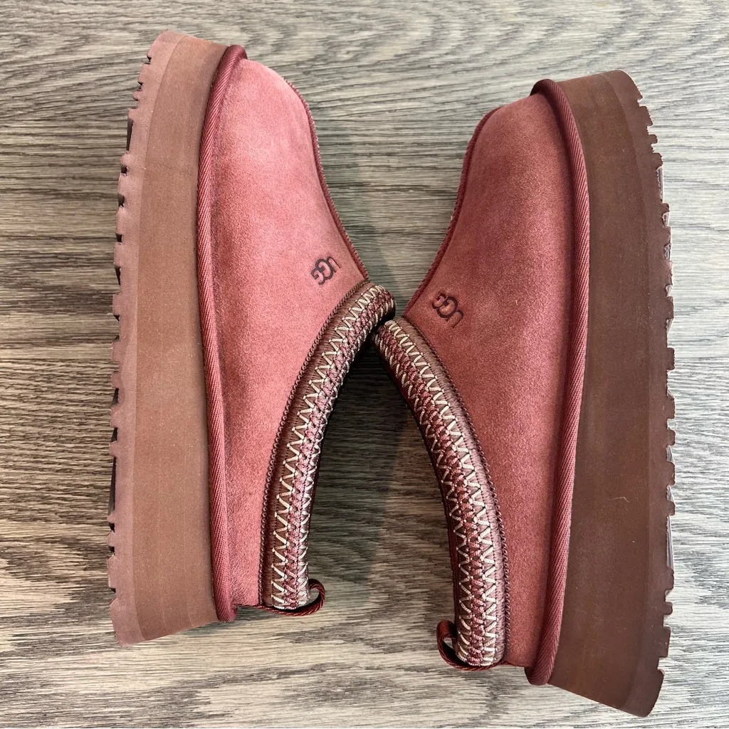 UGG NIB Women’s Tazz Size 10 EU 41 Red Jasper Pink Mauve NWT Braid Platform - Image 7