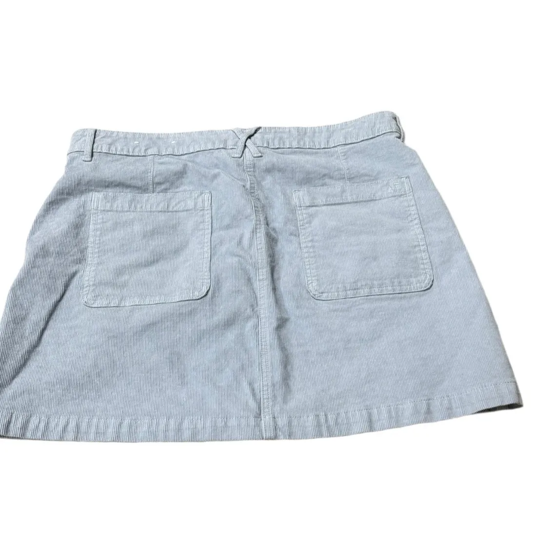 American Eagle Super High Rise A Line Corduroy Blue Button Skirt Size 16 - Image 3