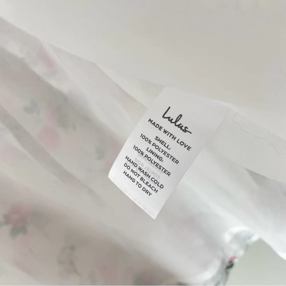 Lulus Lulu’s White Floral Tiered Mini Skirt Cute Factor NWOT Medium - Image 96