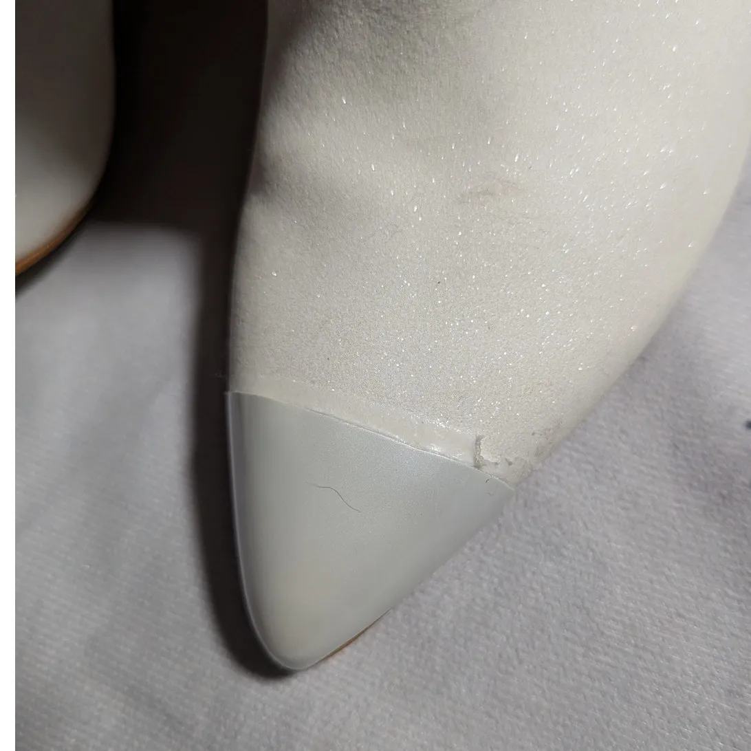 Gianni Bini Katerina White Over the Knee Pearl Bridal Stiletto Cowboy Boots 9.5 - Image 6