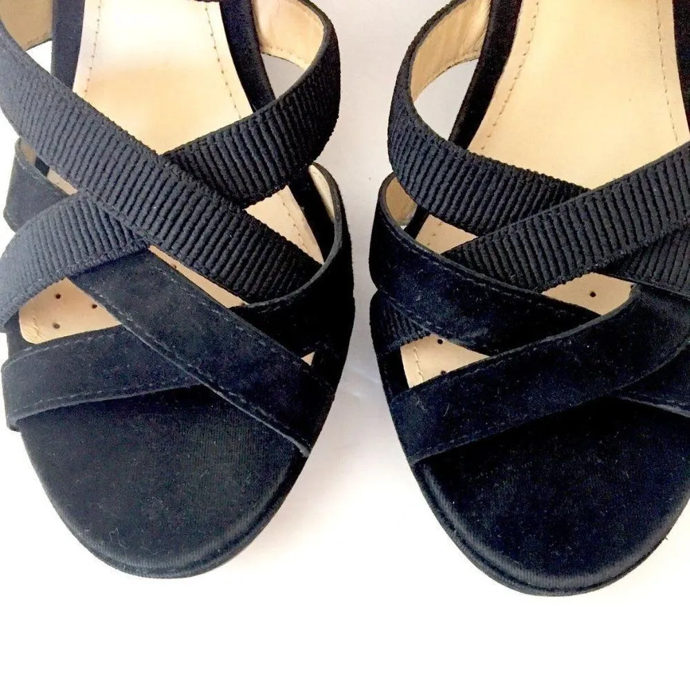 Geox Black Fabric Wedges New 10 M - Image 4