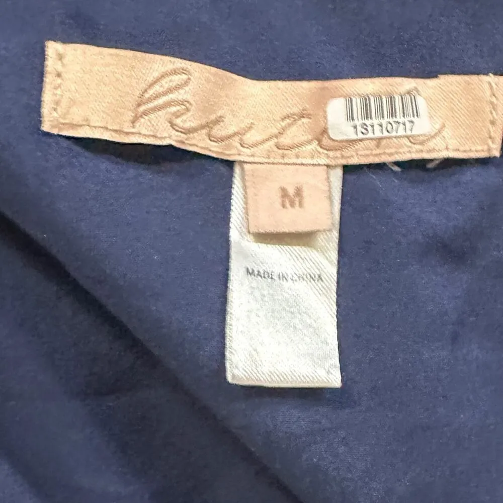 Hutch Claudia Dark Navy Crushed Velvet Wrap Crop Top, EUC, Medium, MSRP $198 - Image 11