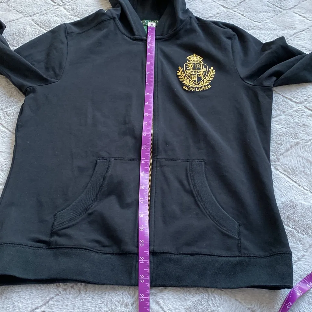 Lauren Active Ralph Lauren Gold Crest Black Full Zip Hoodie - Image 9