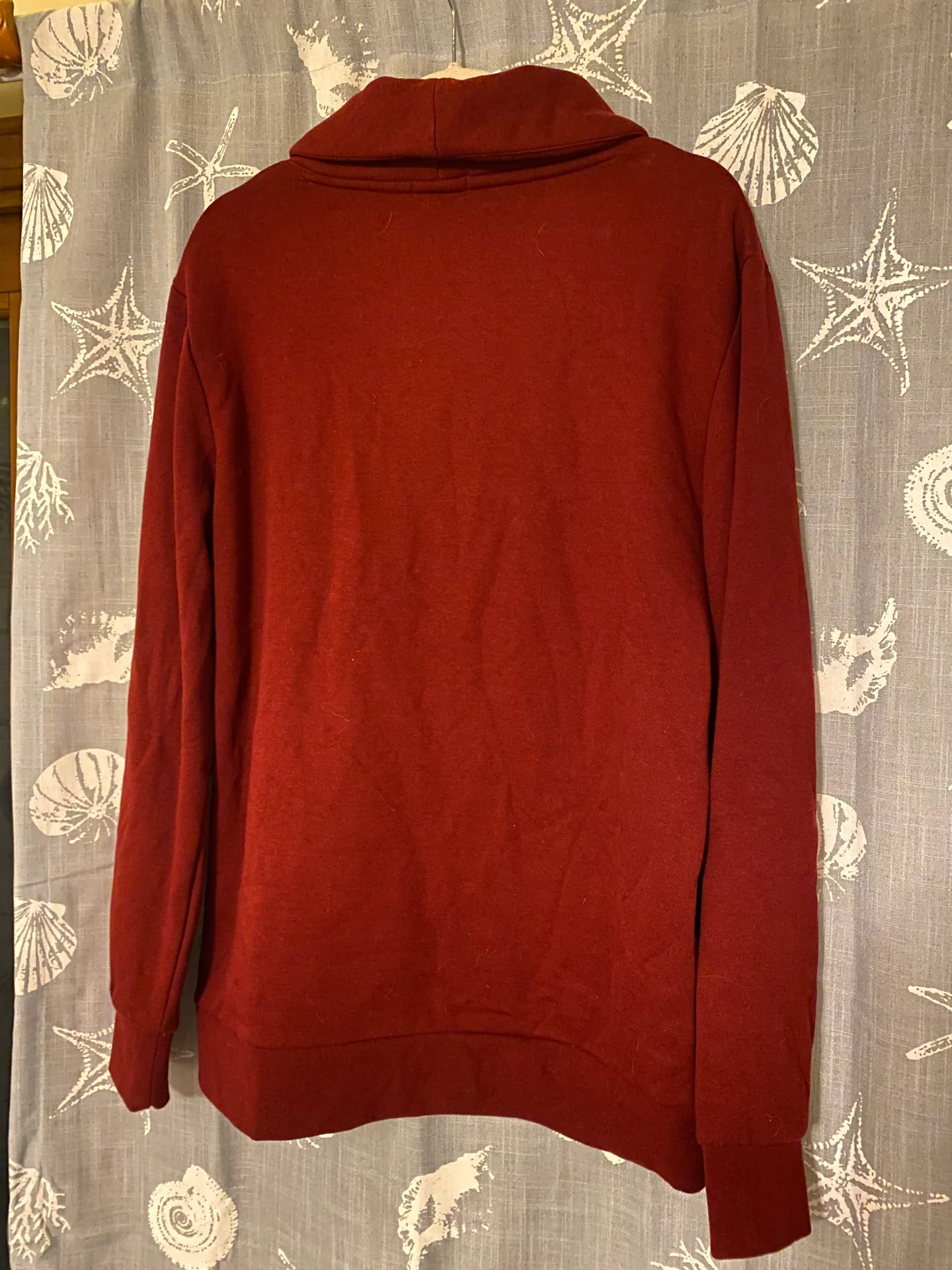 Forever 21 Maroon Burgundy Asymmetrical Quarter Zip Sweatshirt - Image 4