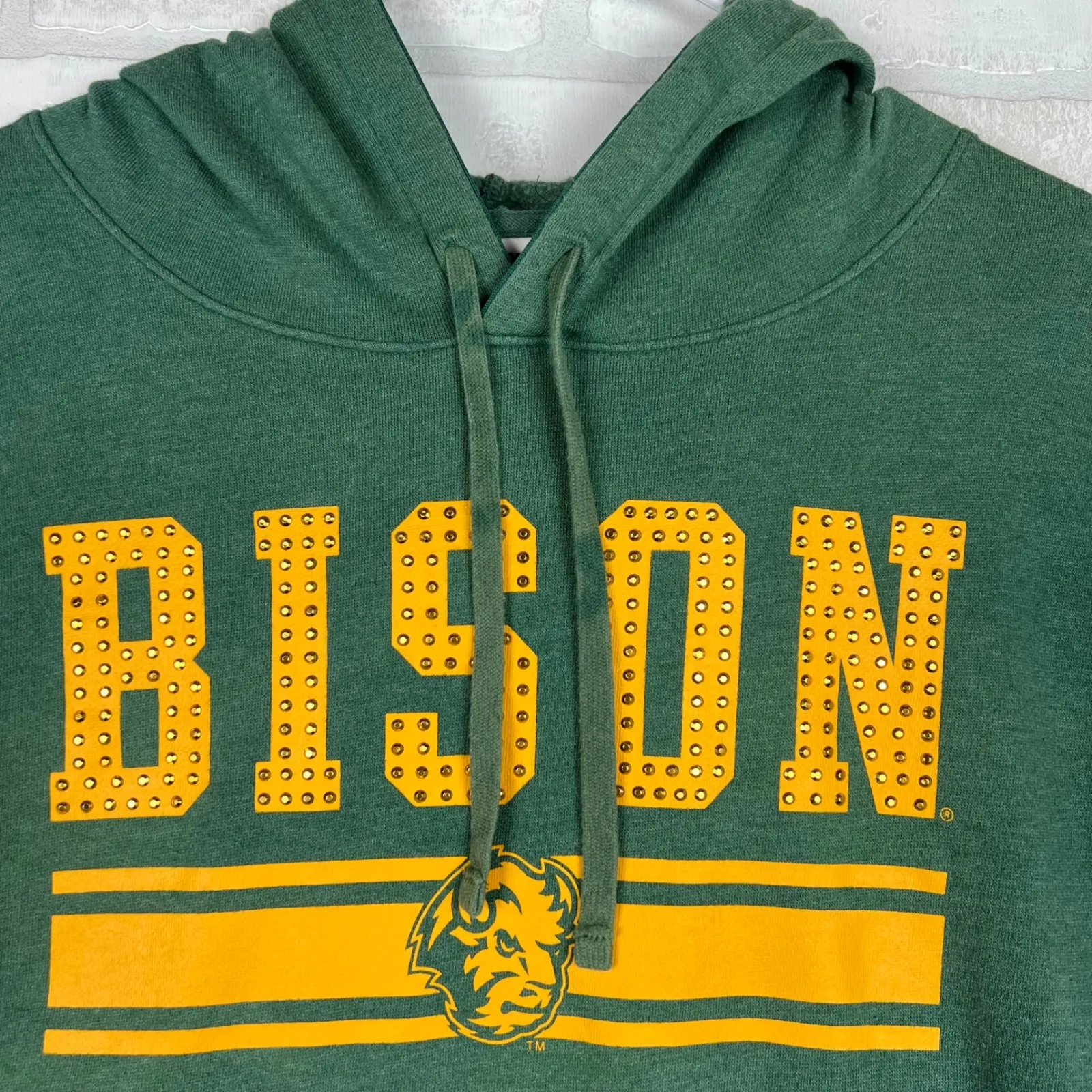 PINK Victoria's Secret Bison‎ North Dakota Green Pullover Hoodie - Women's - Image 13