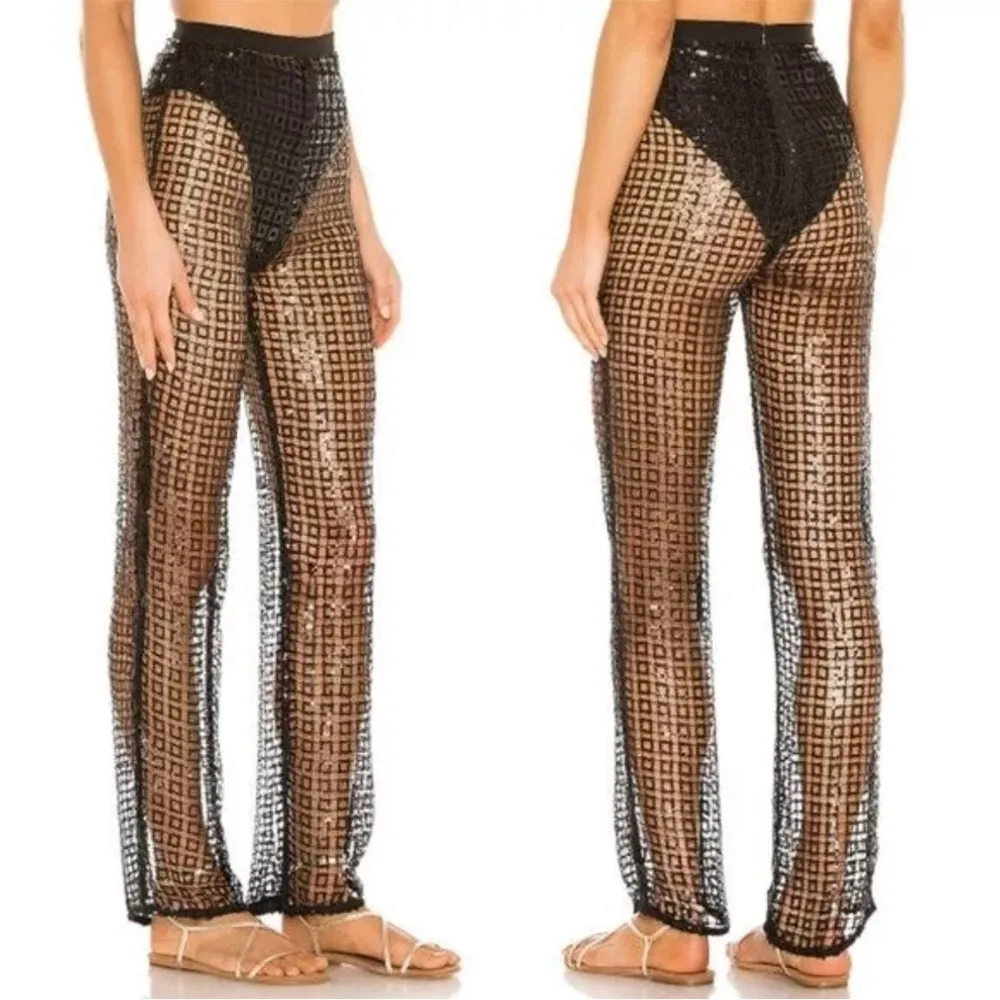 LOVERS + FRIENDS  Bliss Sequin High Rise Wide Leg Paillette Pants - Image 3