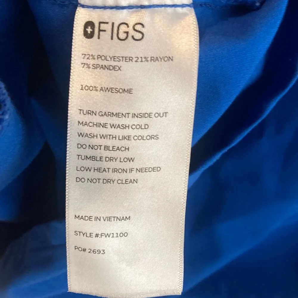 Figs Technical Collection Women’s Size XL Blue Color Scrub Top - Image 7
