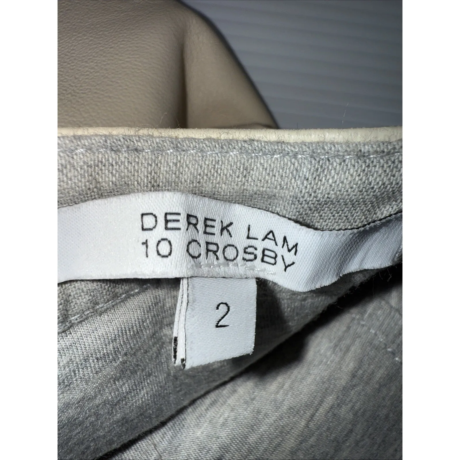 Derek Lam 10 Crosby Leather Mini Flare‎ Skirt Cream Beige Size 2 Raw Hem - Image 6