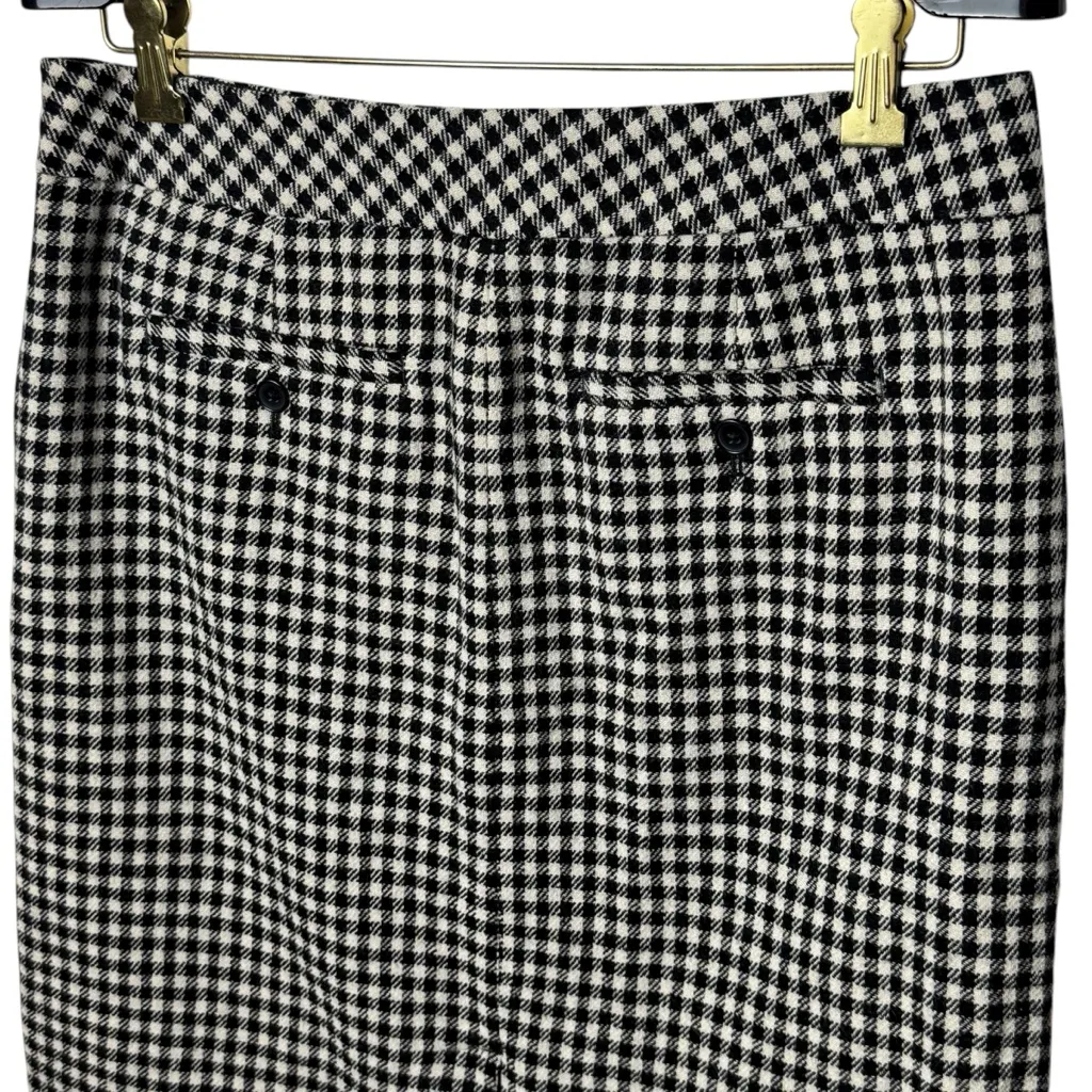 NEW Eddie Baeur Ivory Black Check Wool Blend Holiday Skirt Cozy Capsule Chic 6 - Image 6