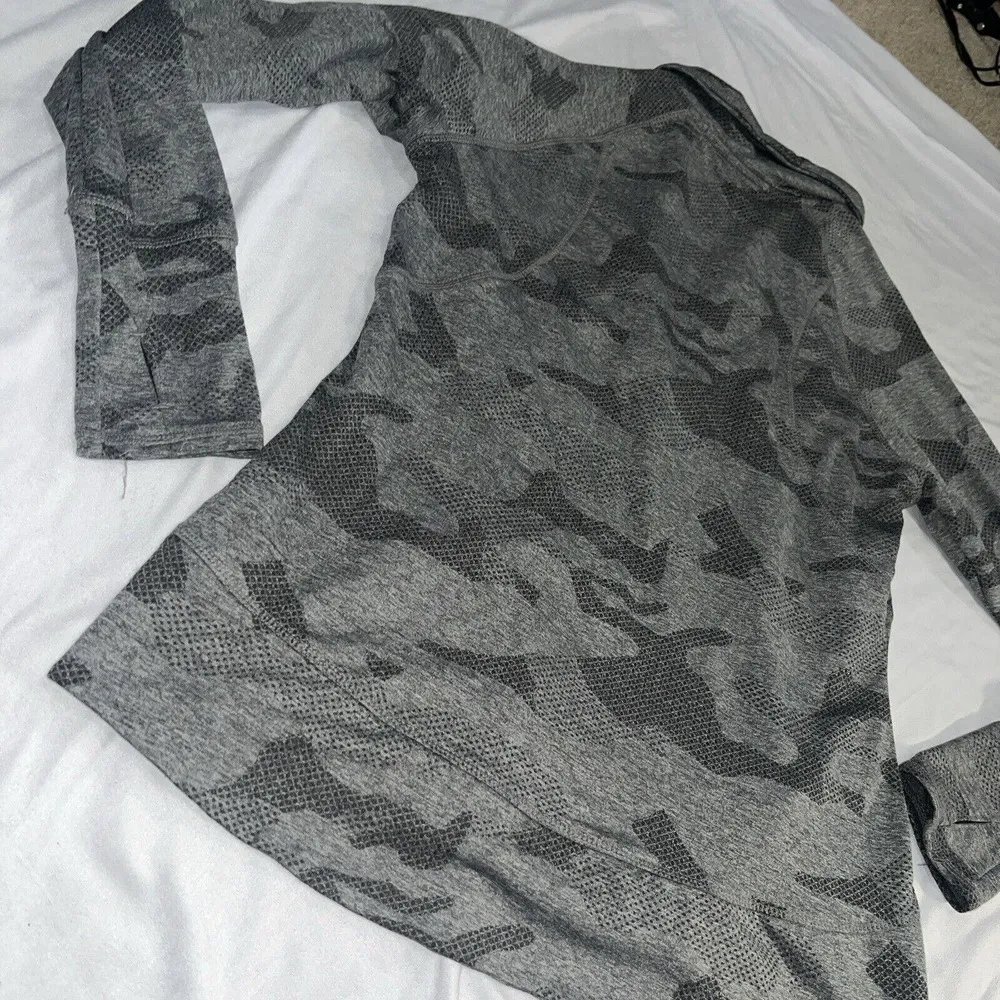 L Large Mondetta Camo Jacquard Half Zip Light Gray Camo - Image 16