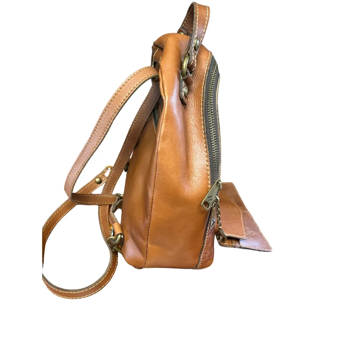 Patricia Nash leather Montioni Convertible Backpack Signature Map brown - Image 4