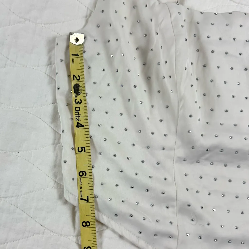 Wild Fable Cream Rhinestone Square Neck Crop Top M Glam Cowgirl Party Bustier - Image 10