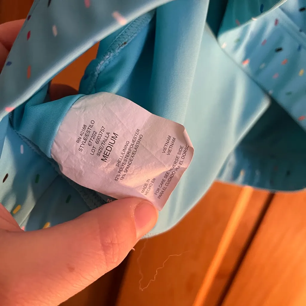 Humankind x Target Turquoise sprinkle swimsuit top in Medium Blue - Image 5