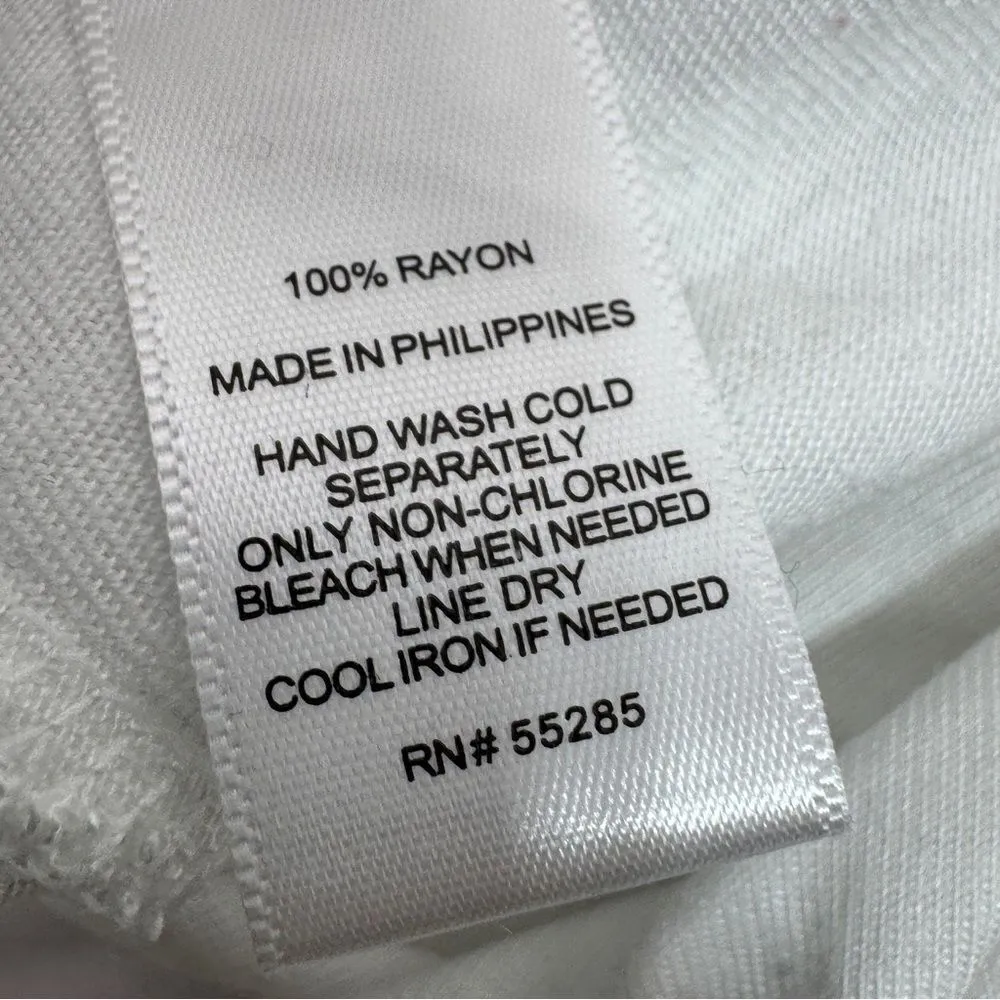 Express‎ Split Twist Back Long Sleeve Shirt White Medium - Image 10