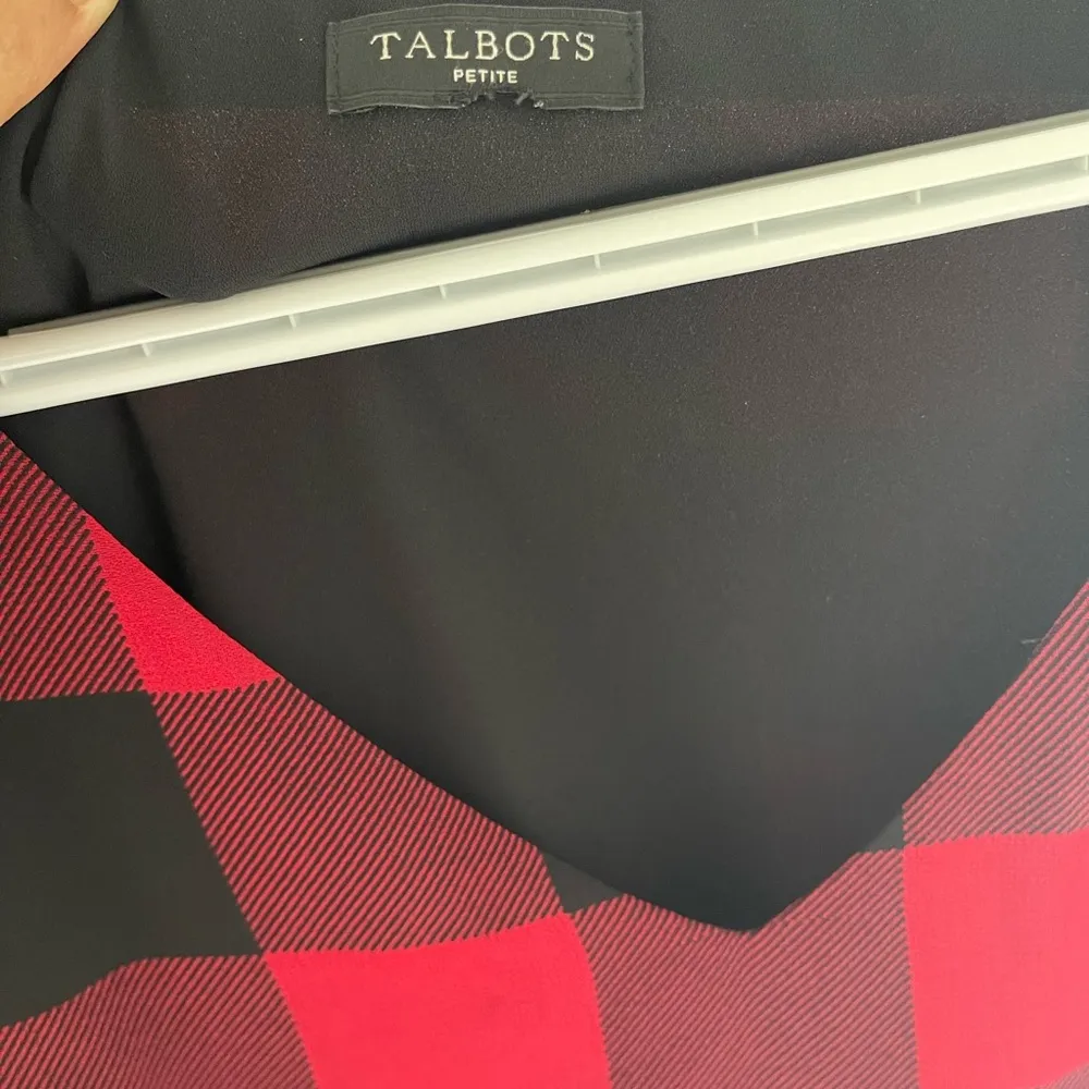 Talbots Petite Red and Black Checkered Dress - Image 2