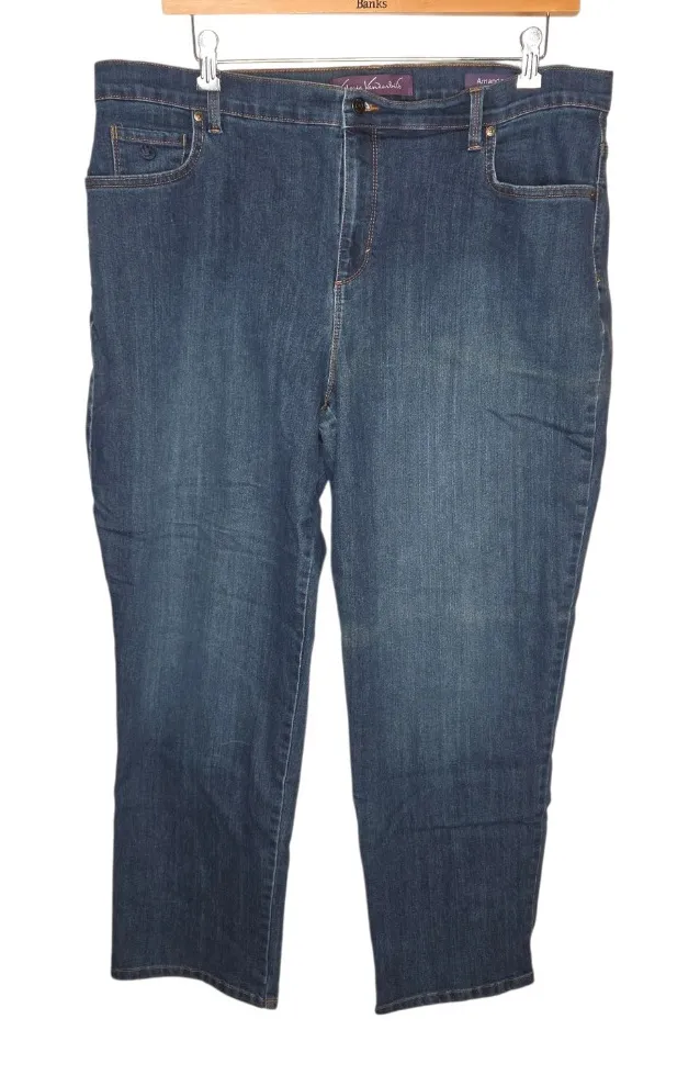 Gloria Vanderbilt Amanda High Rise Taper Leg Denim Jeans Size 18w - Image 1