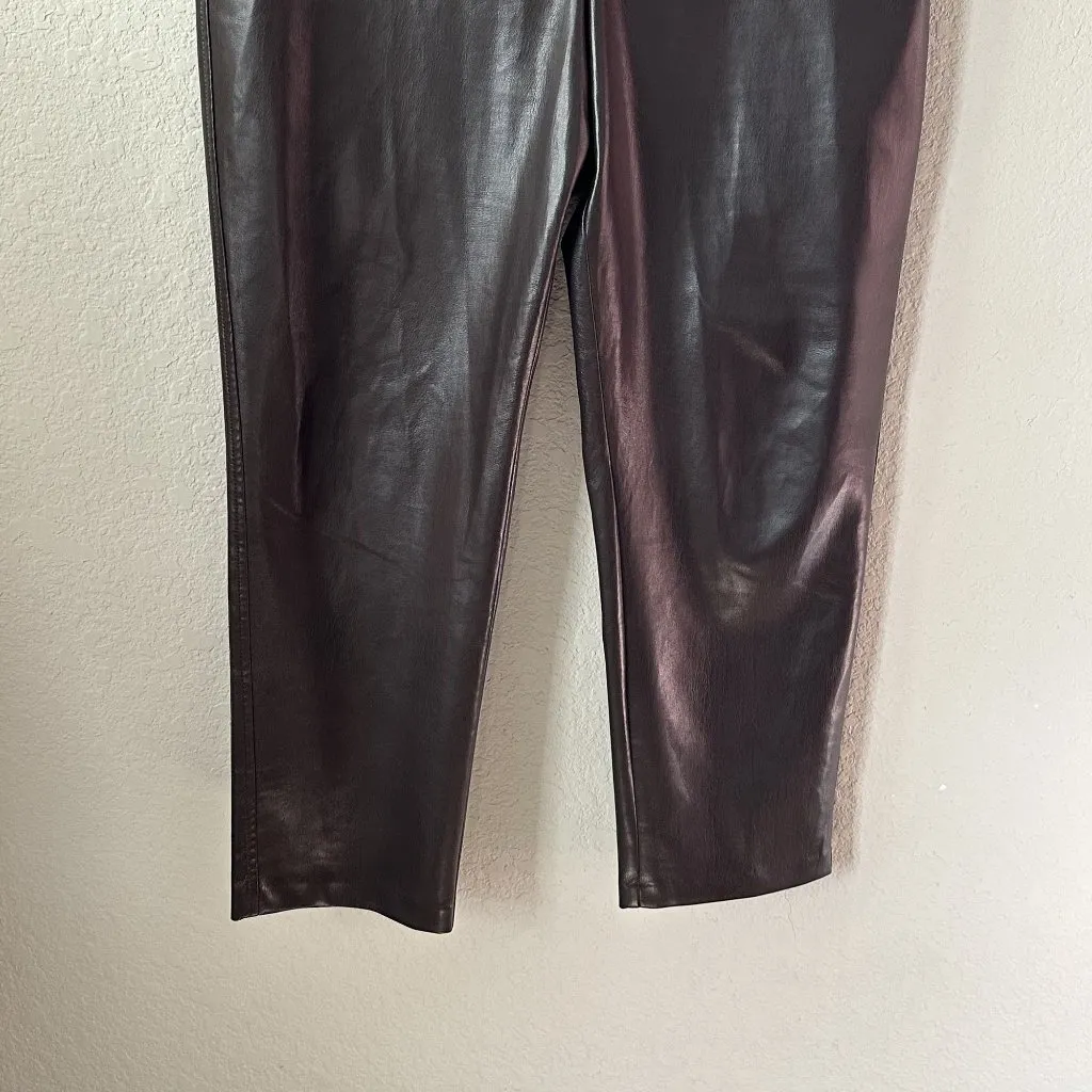 Aritzia Babaton Dark Brown Command Pant Mid-rise Vegan Leather Pants - Image 7