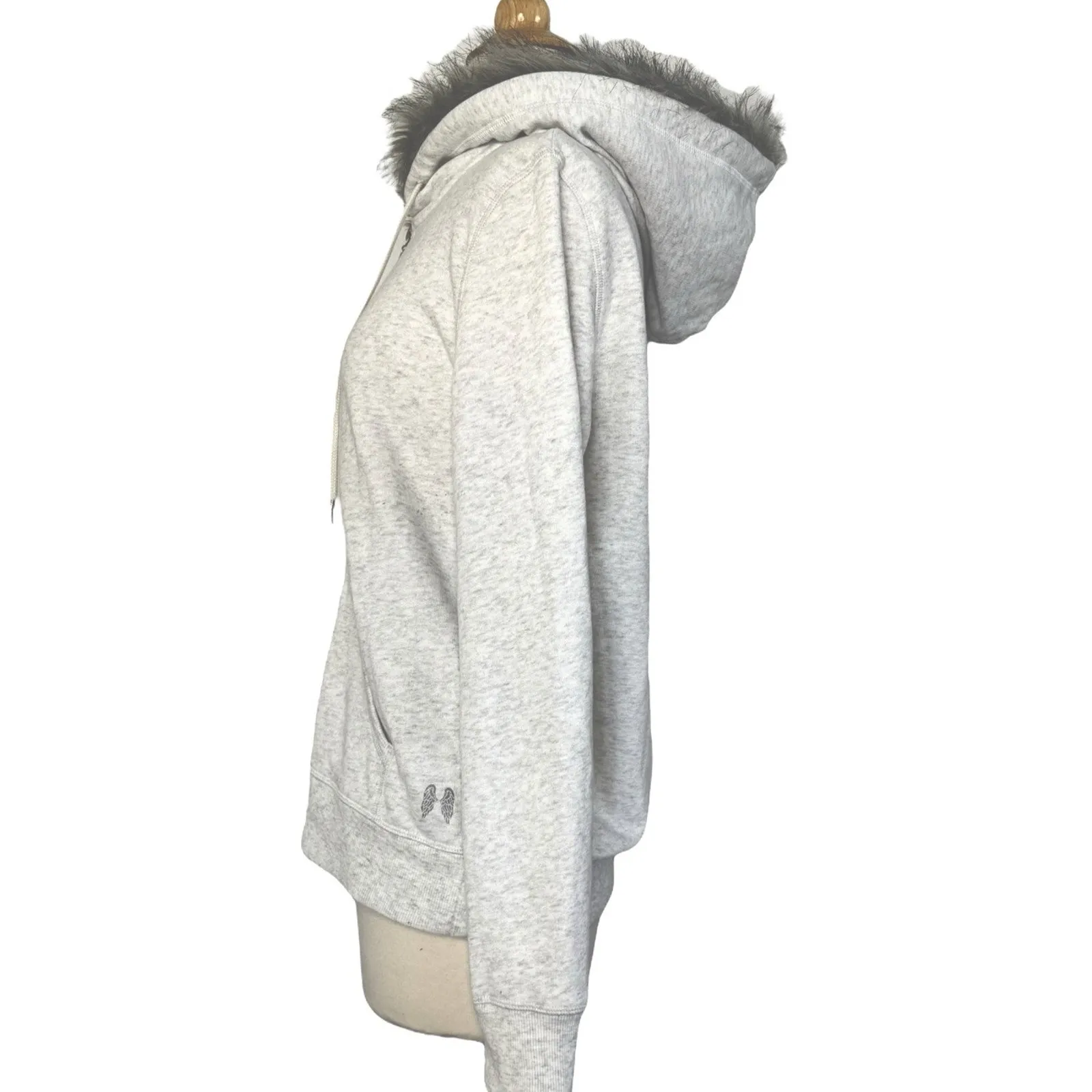 VICTORIA’S SECRET Supermodel Fashion Show Rhinestone Wings Faux Fur Zip Hoodie S - Image 14