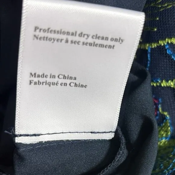 MARCHESA NOTTE $495 Multicolor Embroidered Guipure Lace Dress S Green Size 4 - Image 7