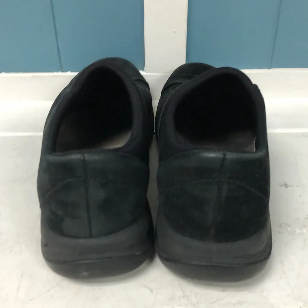 Womens sz 7.5 Merrell Topo Curve‎ Black Fabric Suede Slip On Back Shoes - Image 3