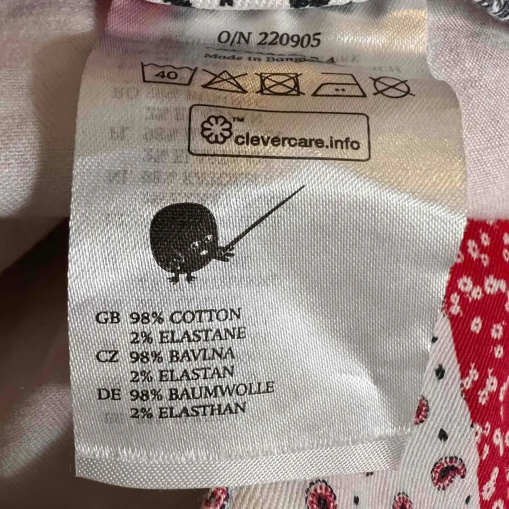 Monki Patchwork Pants Red Blue Slim Fit Cottage Craft Boho Size 42 (EU) 10 (US) - Image 7