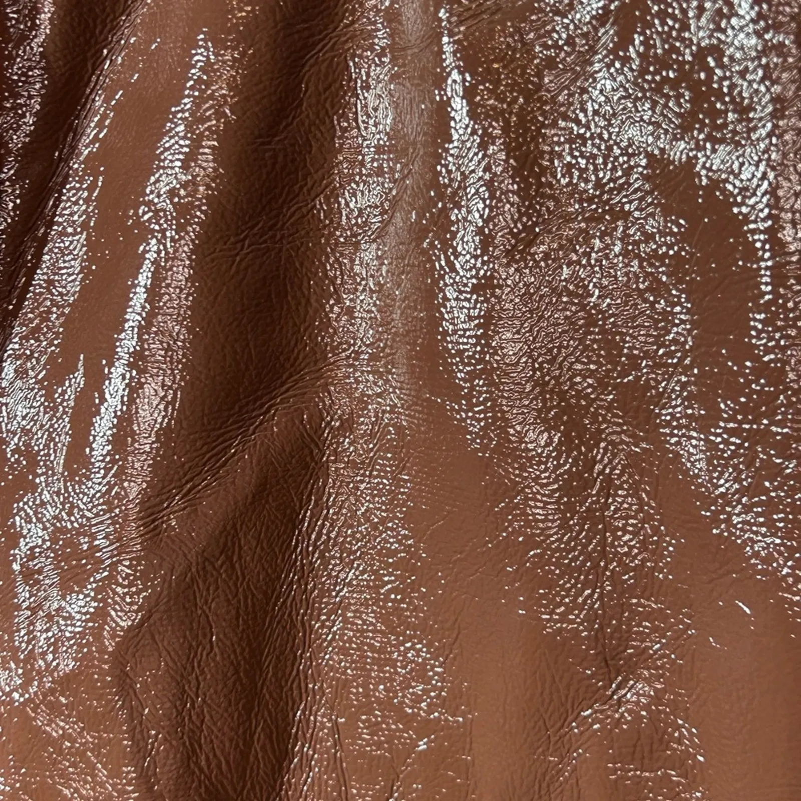 Meshki Oakleigh Cherry Brown Faux Leather Straight Leg Pants High Rise L - Image 8