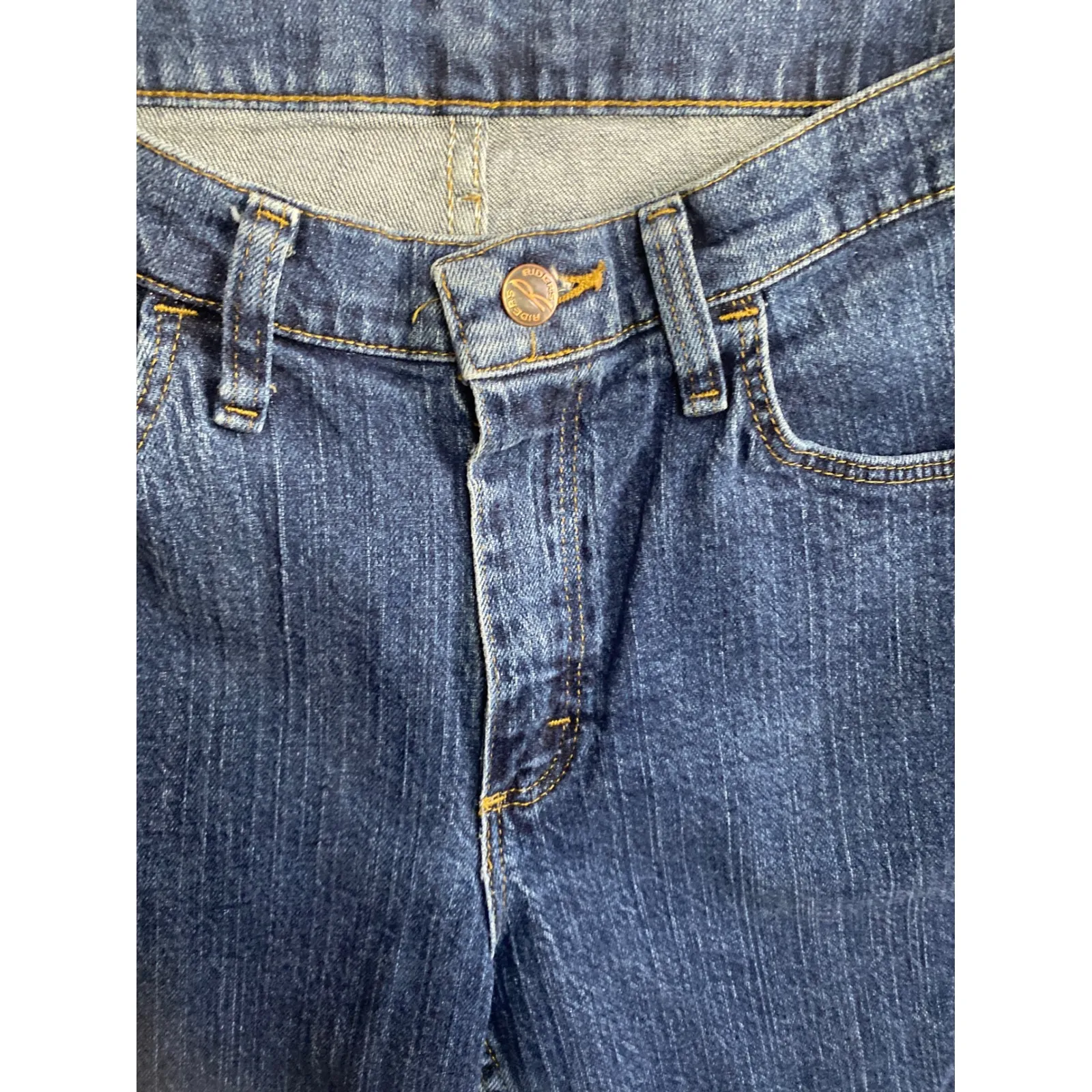 Lee Women Petite Size 10P Classic Mid Rise Blue Denim Capri Jeans Cropped - Image 2