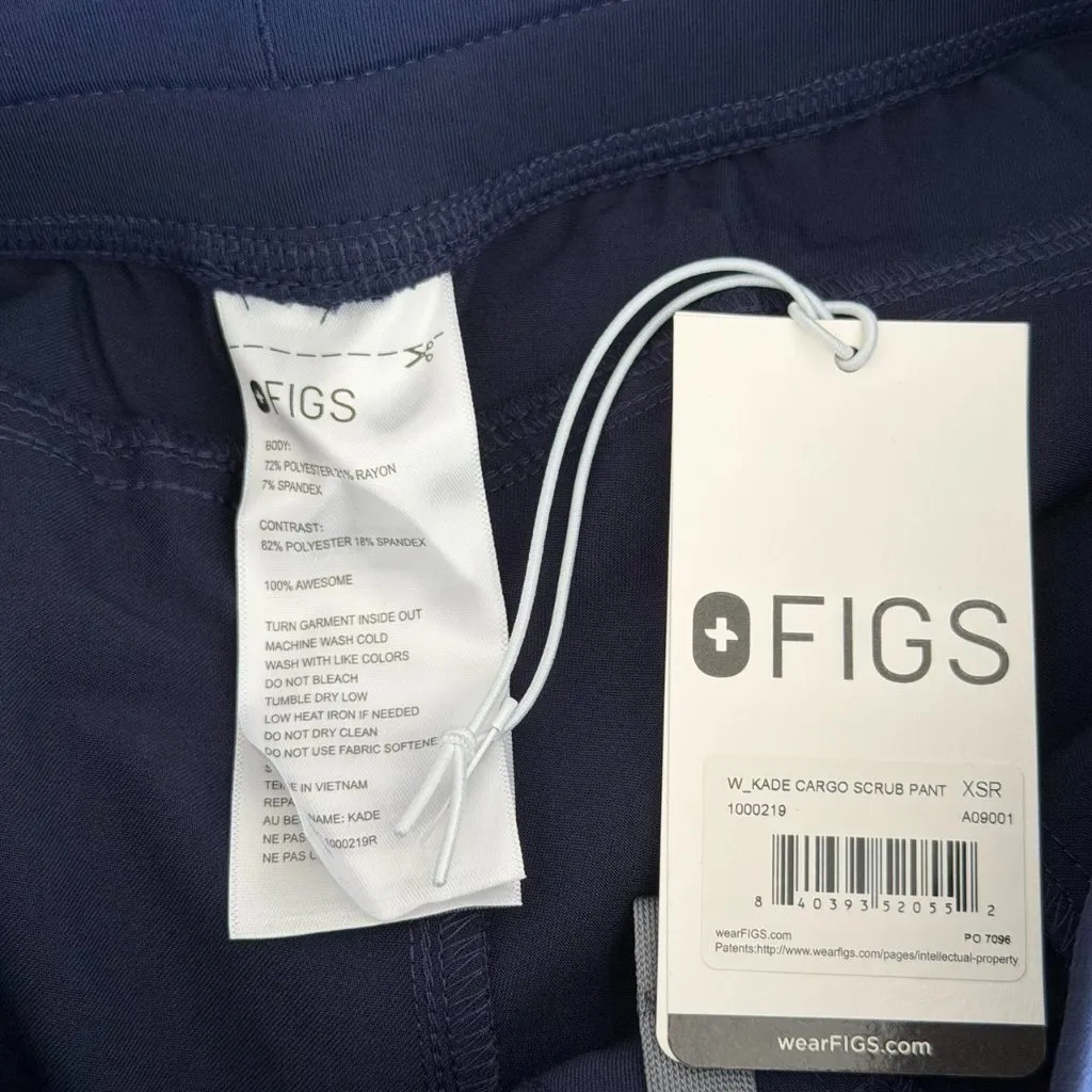 Figs Kade Cargo Scrub Pants in Navy, Size X-Small - Image 9