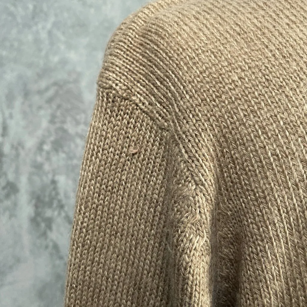 Karen Scott Open-Front Side-Slit Cardigan Womens M Tan Brown Cozy Light Academia - Image 7