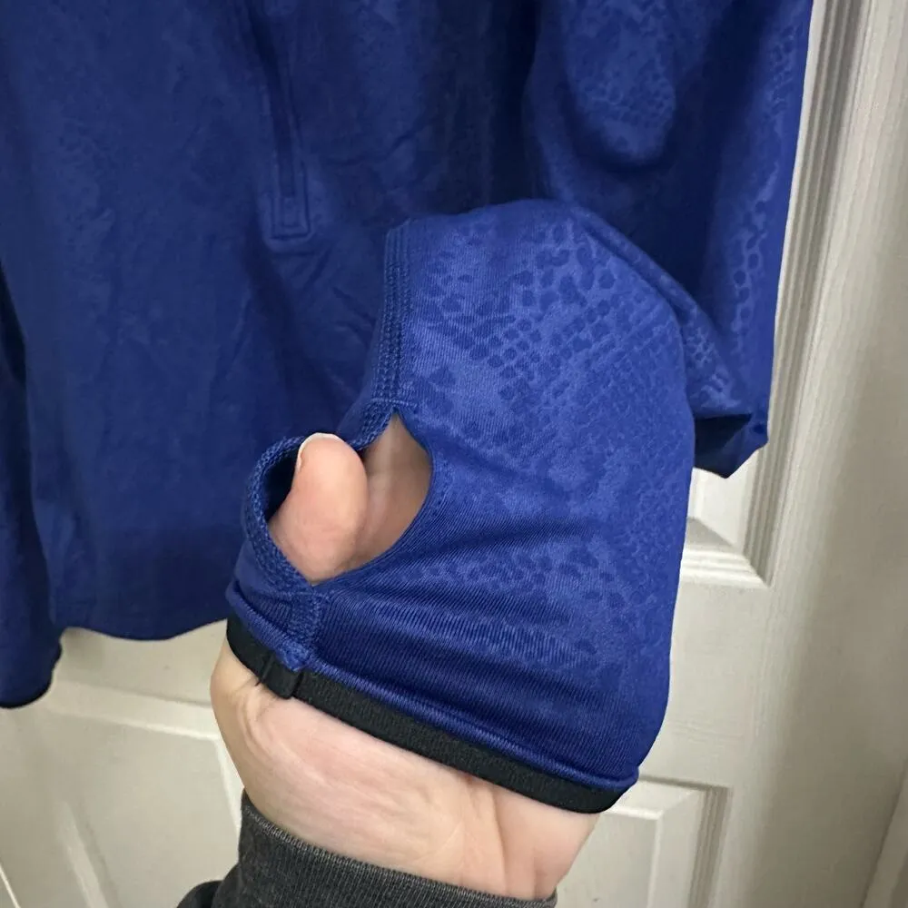 Nike Pro Dri-Fit Quarter Zip Purple Blue Snakeskin Print Long Sleeve Top Small - Image 4