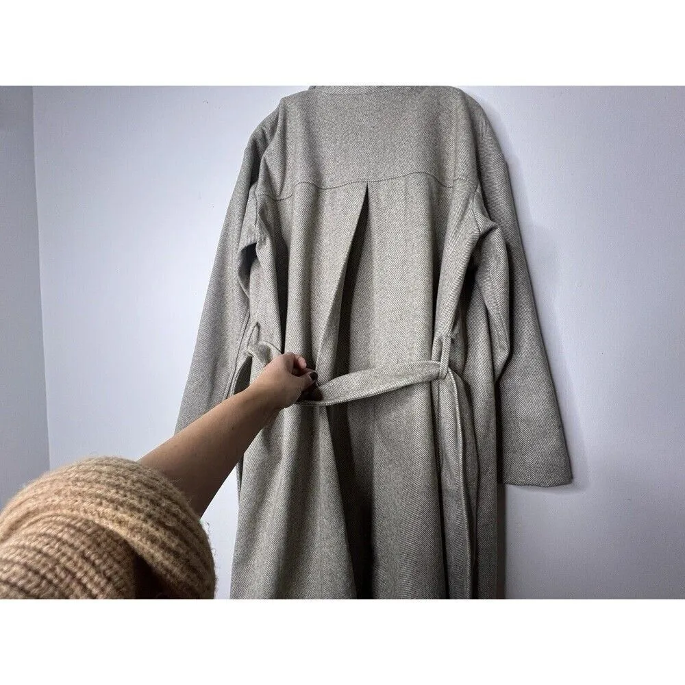 NEW Elizabeth & James Women Belted Pea Coat XL Brown Corpcore - Image 12