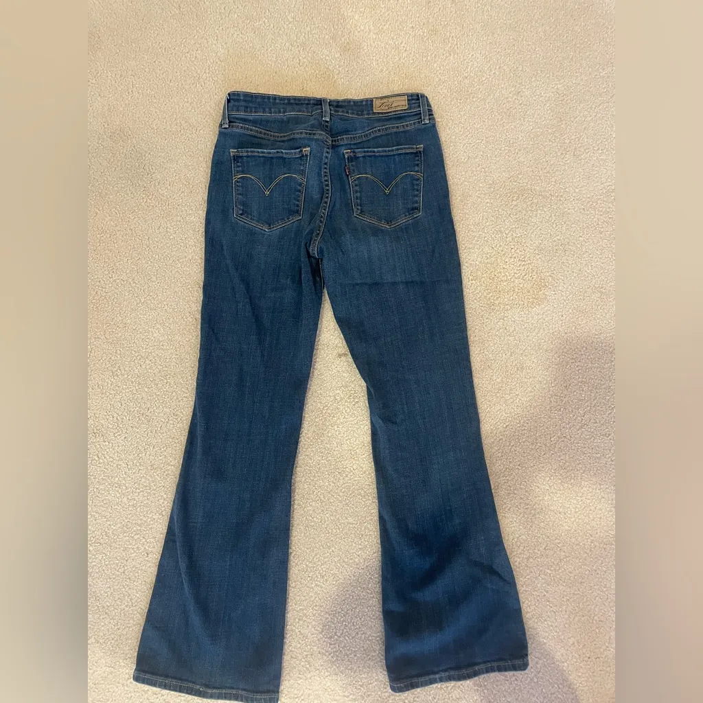 Levi's Blue Flare Wide Leg Jeans - Image 4