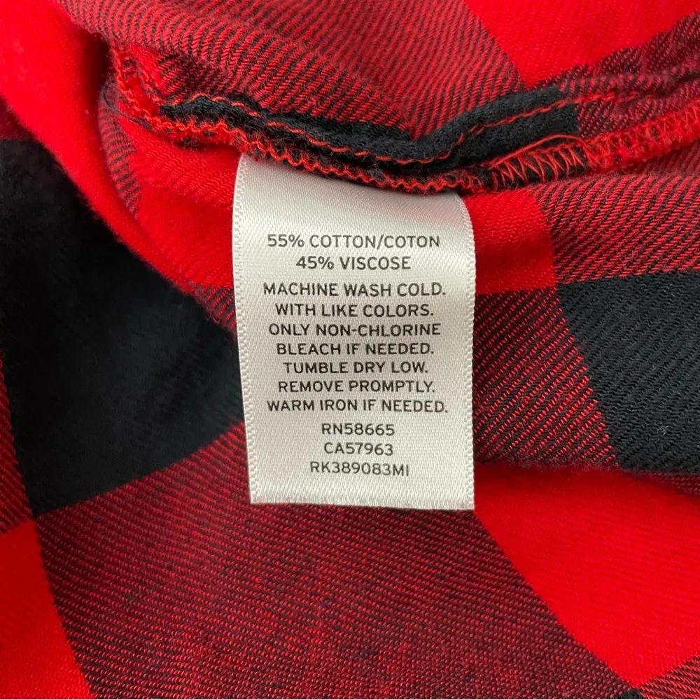 Abound Red and Black Button Down Lightwright Plaid Shirt size XL - Image 10