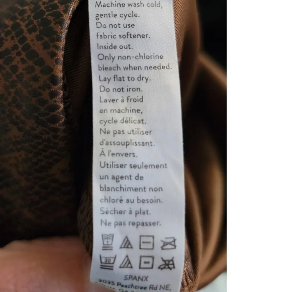 Spanx Faux Leather Snakeskin Leggings 20265R Brown Snakeskin Medium - Image 7