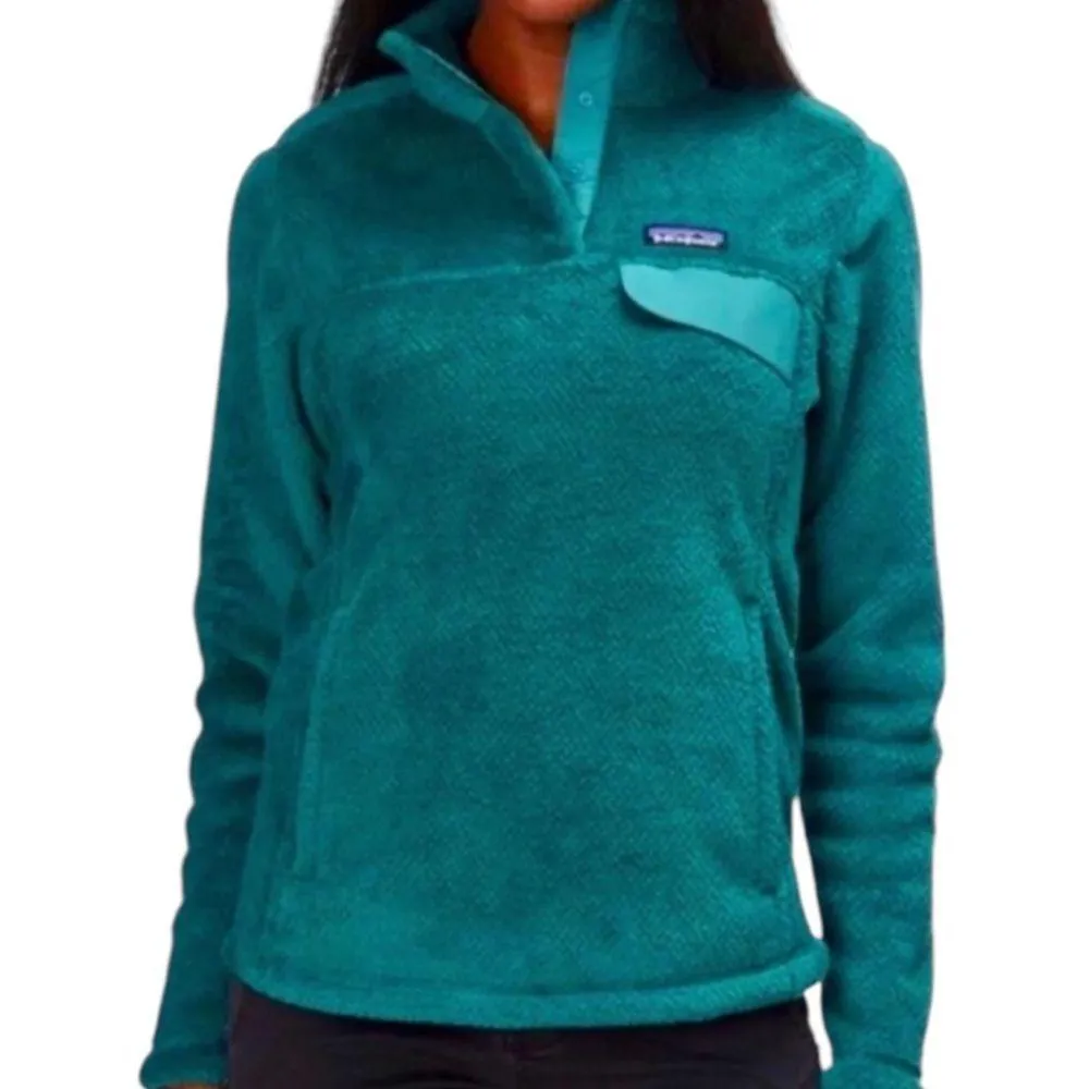 Patagonia Women’s Re-Tool Snap-T Fleece Pullover Aqua Blue Size XS - Image 10