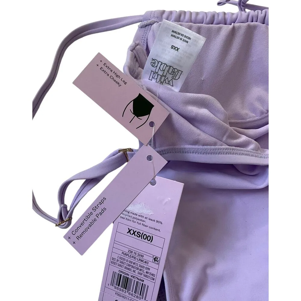 Wild Fable Purple Pull On Underwired One Piece Swimsuit Women Sz XXS NWT | 10-10 - Image 4