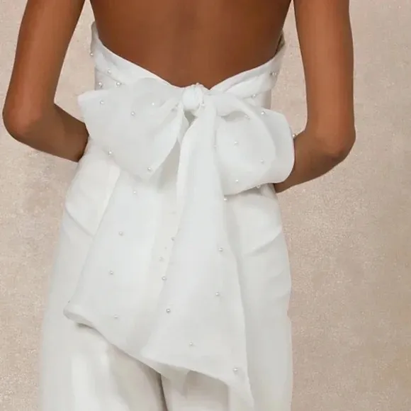 Lulus Marvelous Glow White Strapless Pearl Tie - Image 7