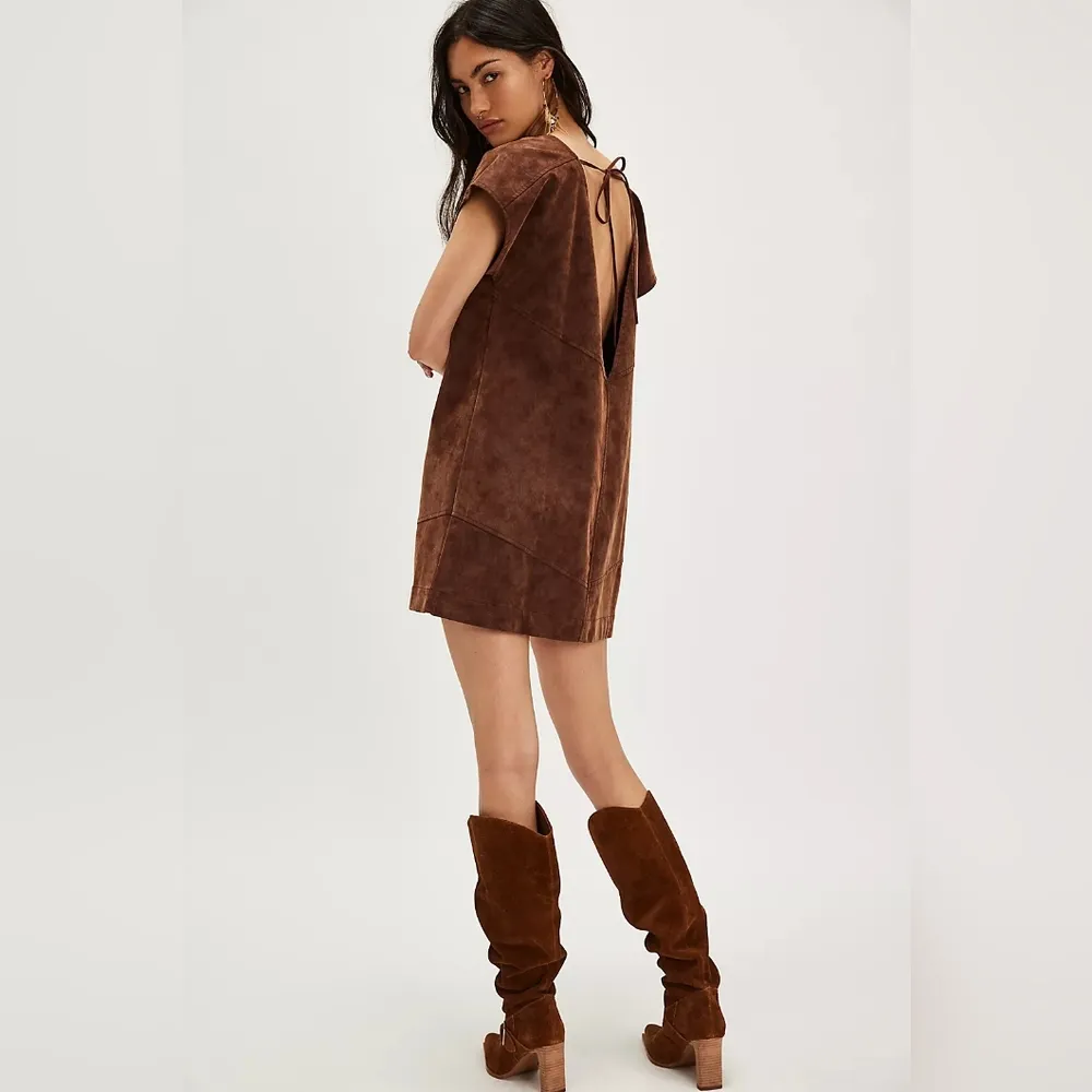 NWT Free People Sawyer Mini Dress Color: Chicory Coffee Size XS - Image 3