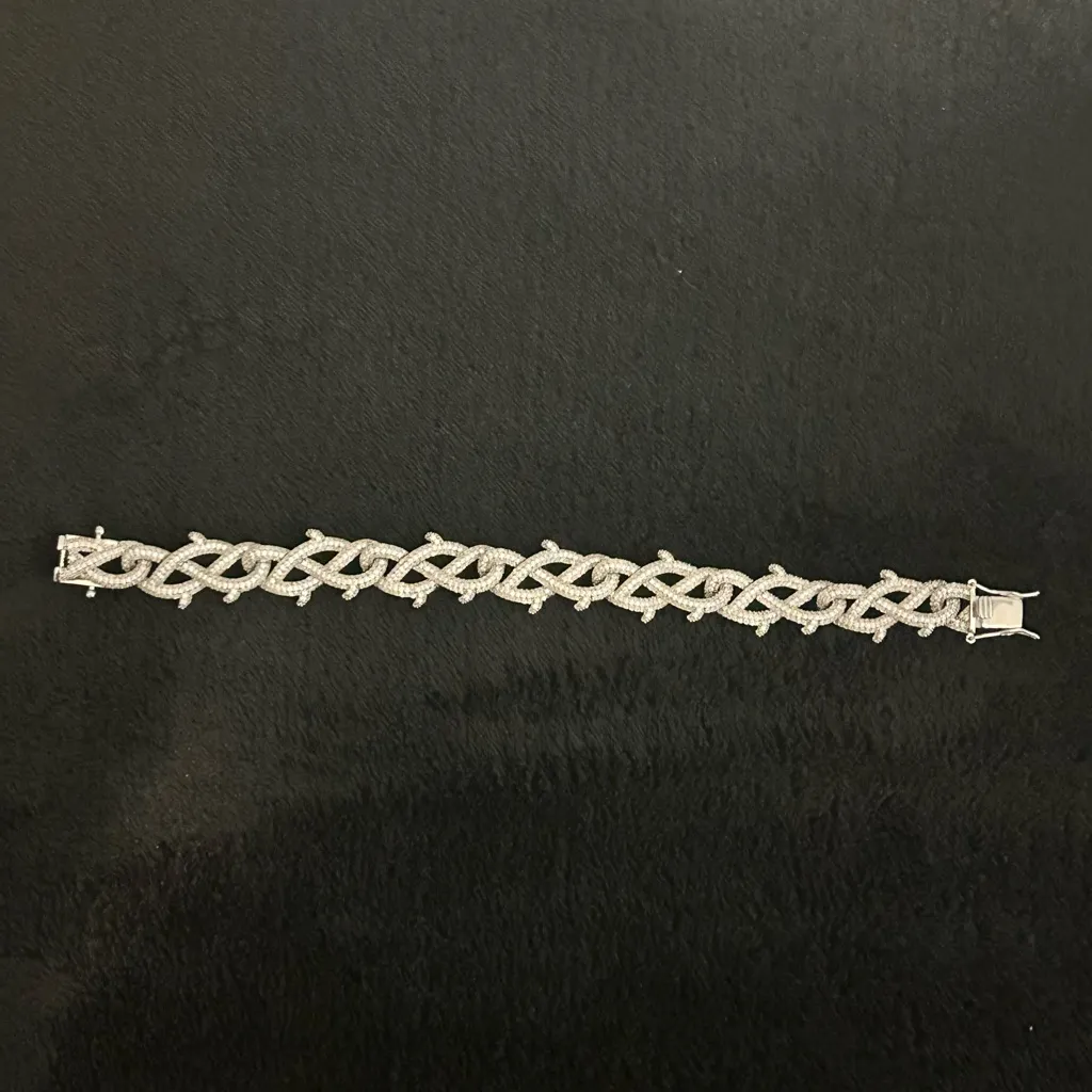 Noctra Crown of Thorns Bracelet | Iced Out Silver & Gold Sizes 7–20 Inch - Image 2