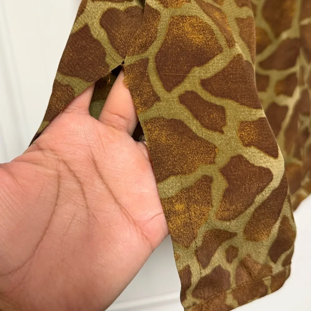 Vintage Women’s Green Brown Animal Print Apparel Giraffe Print Skirt Size 10 - Image 4