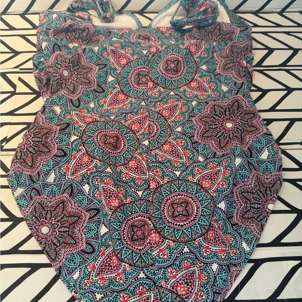 Love Your ASSETS by Sara Blakey SPANX Mandala Print One Piece Swimsuit size XL Blue - Image 5